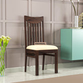 Moon Solid Sheesham Wood Chair (With Cushion, Walnut Finish)